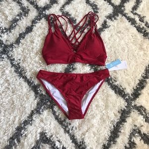 CUPSHE Cheeky Red Bikini Set